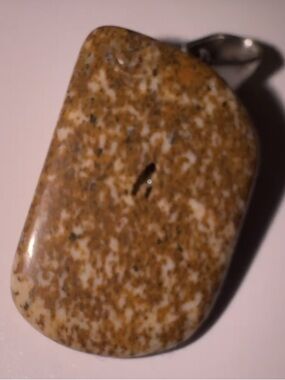 Natural Gembone small pendant with silver loop